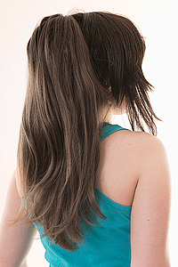 Long straight clip on ponytail