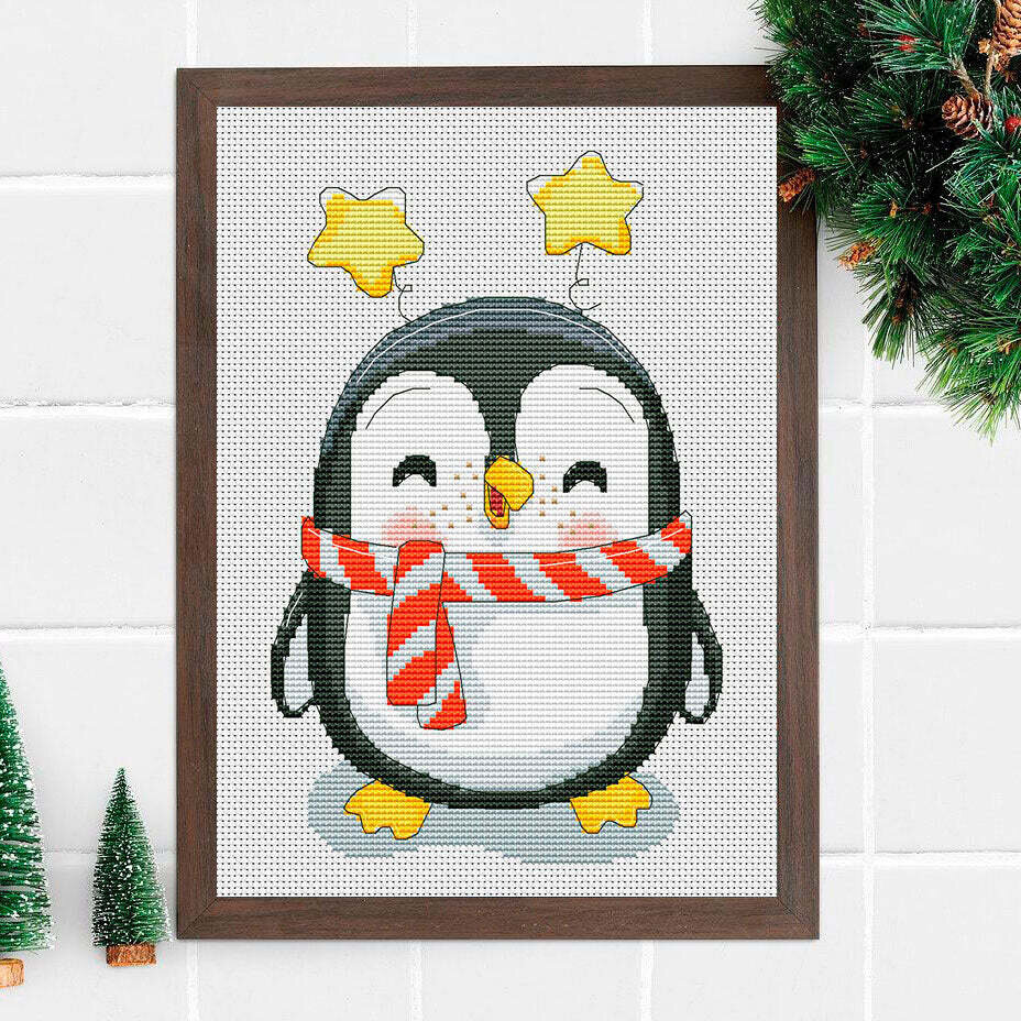 Christmas stitch, Penguin cross stitch, Cute cross stitch, Counted cross stitch, Cross stitch pattern
