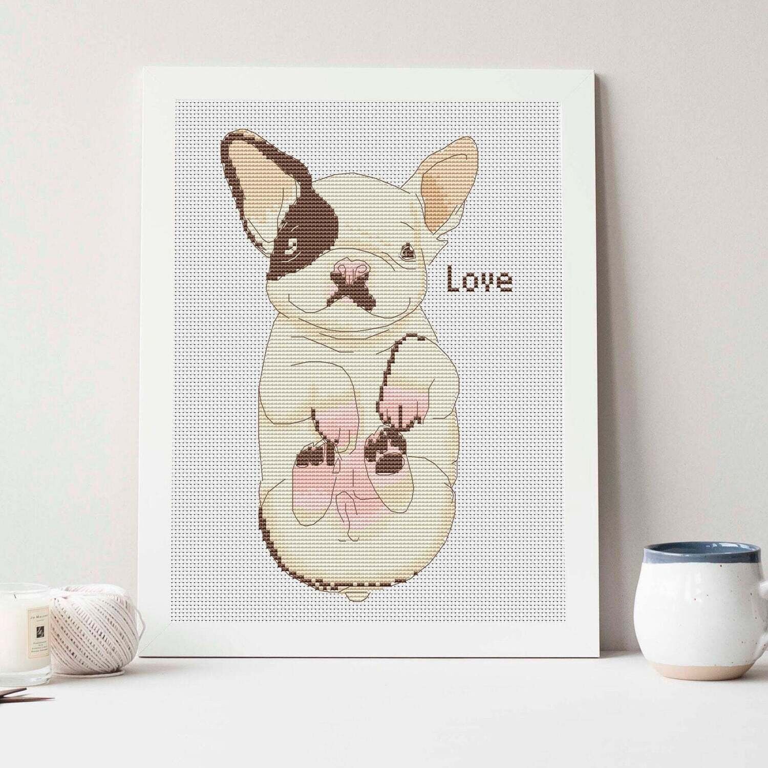 French Bulldog, Cross stitch pattern, Dog cross stitch, Pets cross stitch, Counted cross stitch