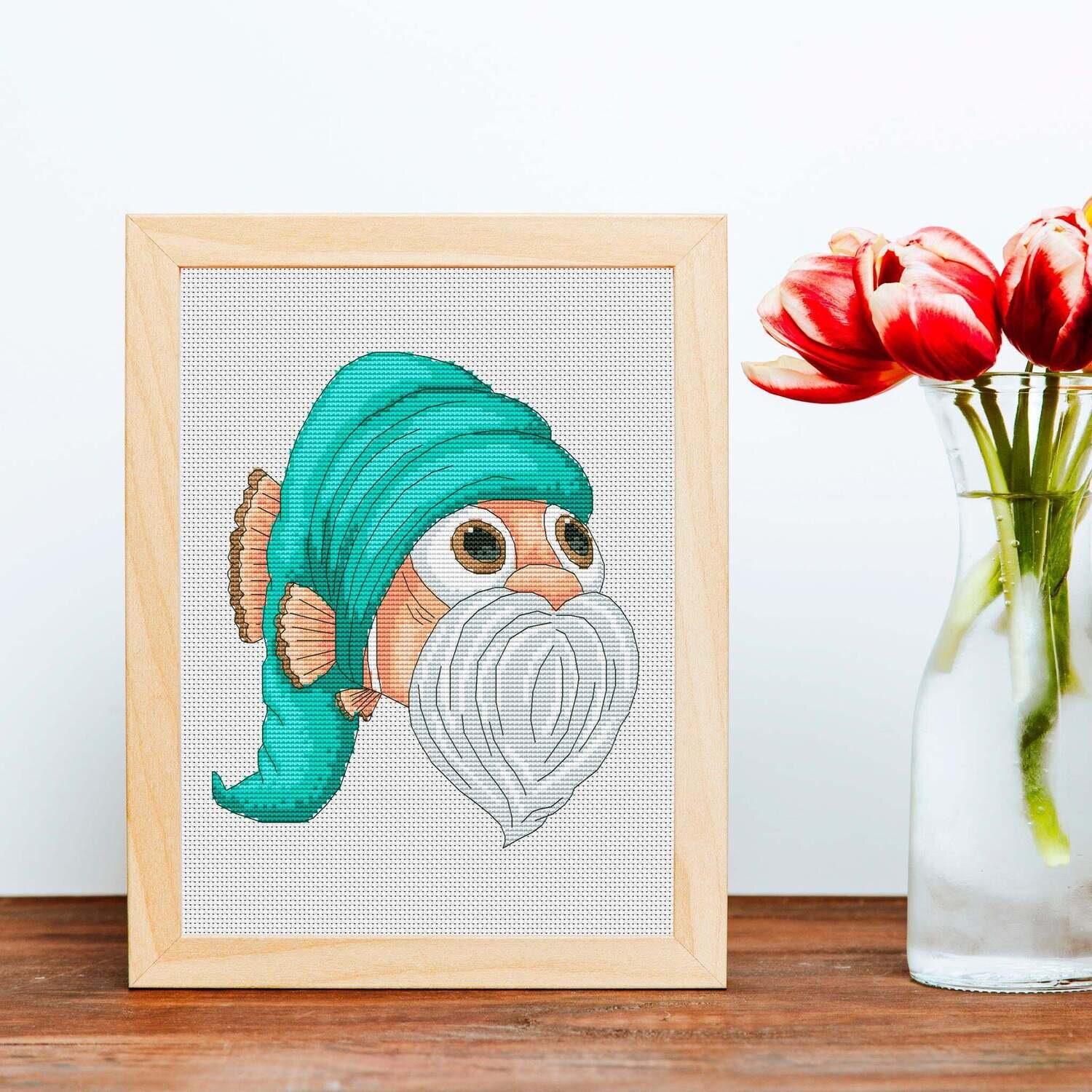 Finding gnemo, Cross stitch pattern, Gnome cross stitch, Funny cross stitch, Modern cross stitch