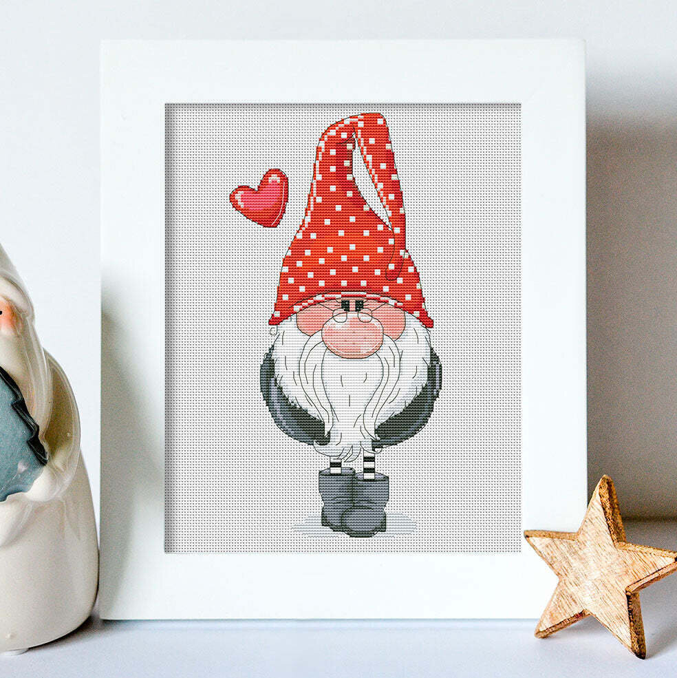 Scandinavian gnomes, Christmas cross stitch, Cross stitch pattern pdf, Cross stitch gnome, DIY gnome