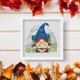 Cross stitch pattern Hiking gnome