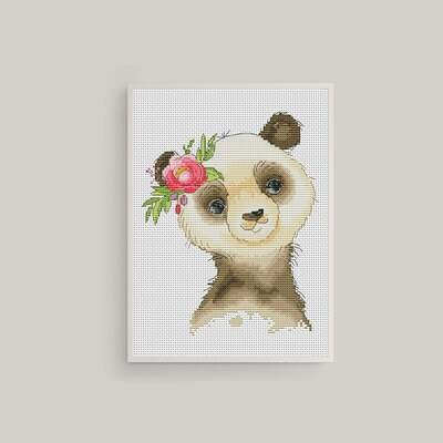 Panda, Cross stitch pattern, Animal cross stitch, Counted cross stitch, Stitch pattern PDF