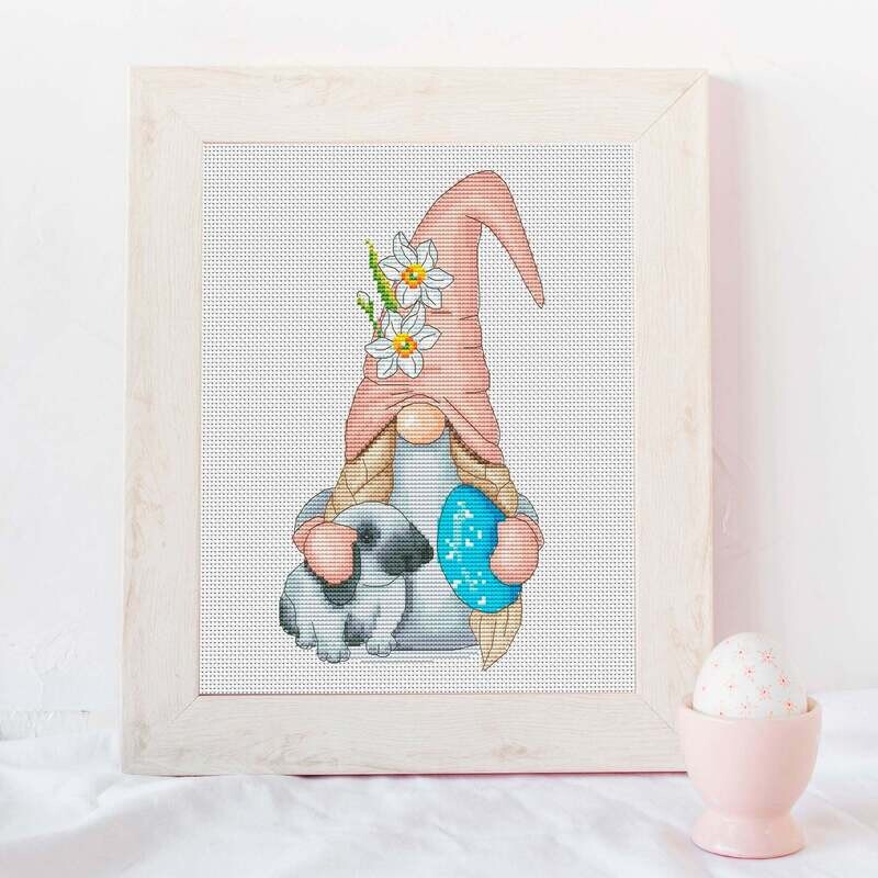 Cross stitch pattern Easter gnome