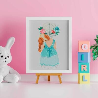 Girl cross stitch, Cross stitch pattern, Dog cross stitch, Counted cross stitch