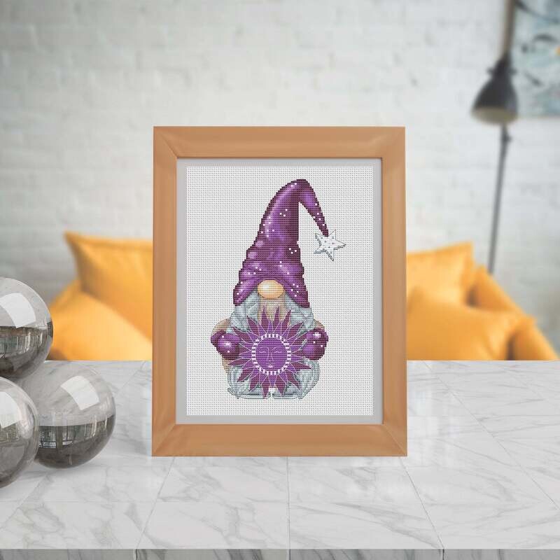 Cross stitch pattern Zodiac gnome