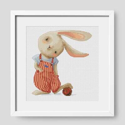 Bunny cross stitch, Animal cross stitch, Hare cross stitch, Nursery cross stitch