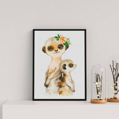 Meerkats, Cross stitch pattern, Africa cross stitch, Animal cross stitch, Counted cross stitch