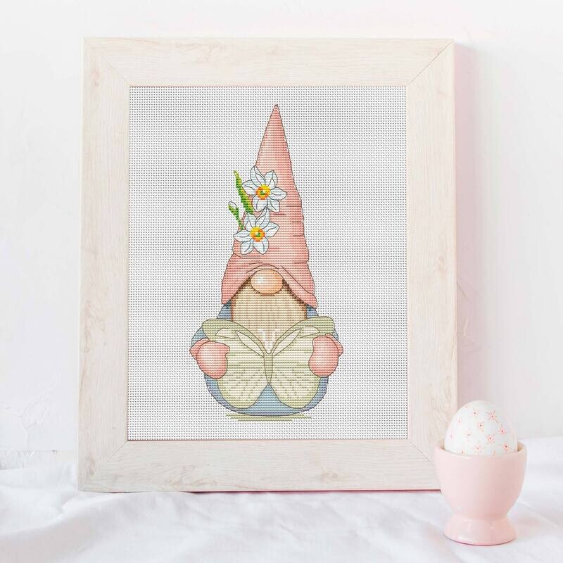 Gnomes cross stitch, Counted cross stitch