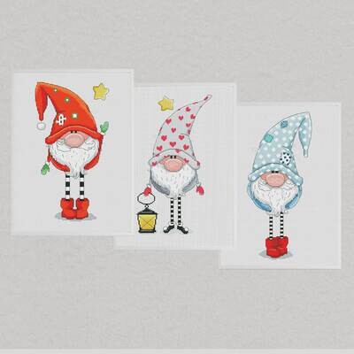Christmas cross stitch pattern, Gnome set, Merry Christmas, Counted cross stitch, Christmas DIY gift, Christmas Card