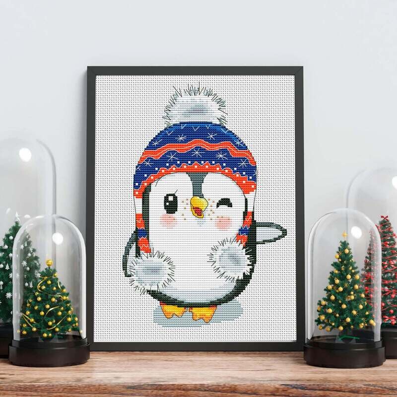 Penguin cross stitch pattern