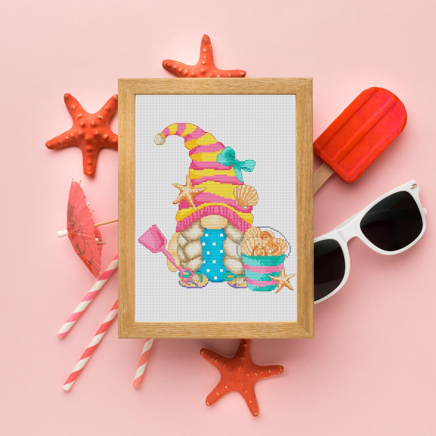 Beach girl, Cross stitch, Cross stitch pattern, Summer cross stitch