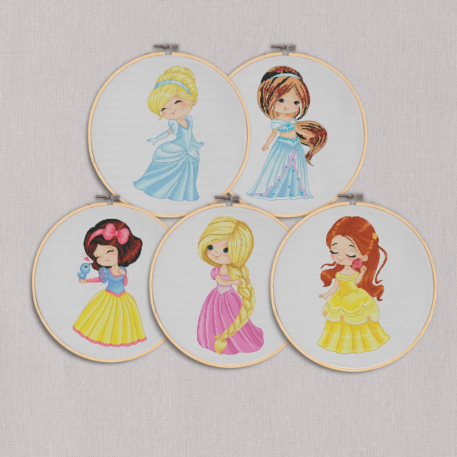 5 Princesses, Cross stitch pattern, Disney cross stitch, Counted cross stitch