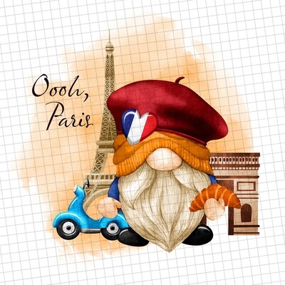 France gnome , Gnomes Clipart, Sunflowers png, Gnomes Sublimation, Paris Clipart png, Tumbler designs, Tshirt designs, Paris png
