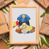 Cross stitch pattern Postman