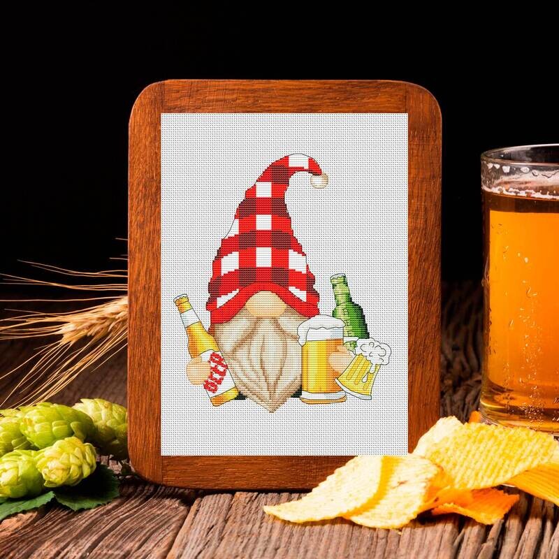 Cross stitch pattern Beer gnome