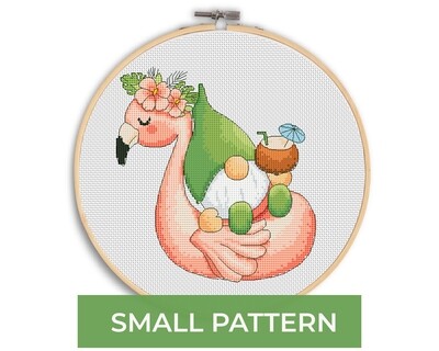 On holiday, Cross stitch pattern, Gnome cross stitch