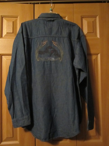 Long Sleeved Embroidered Denim Shirt