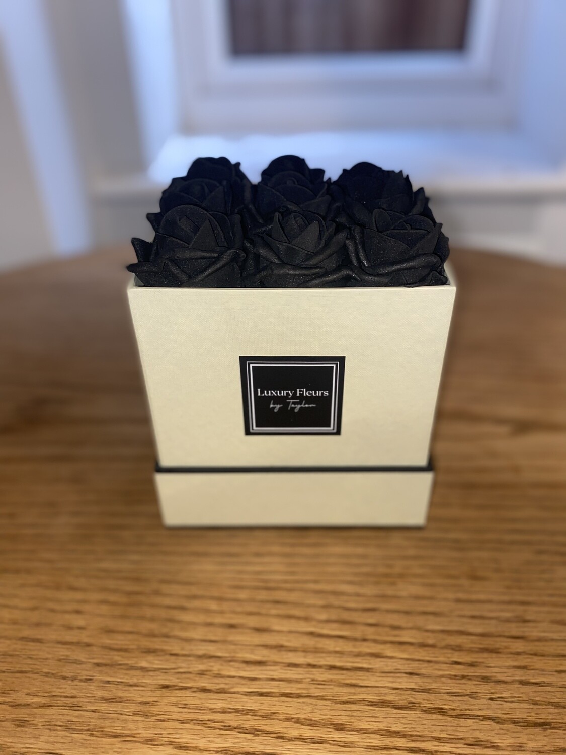 Small Cream artificial flower box
