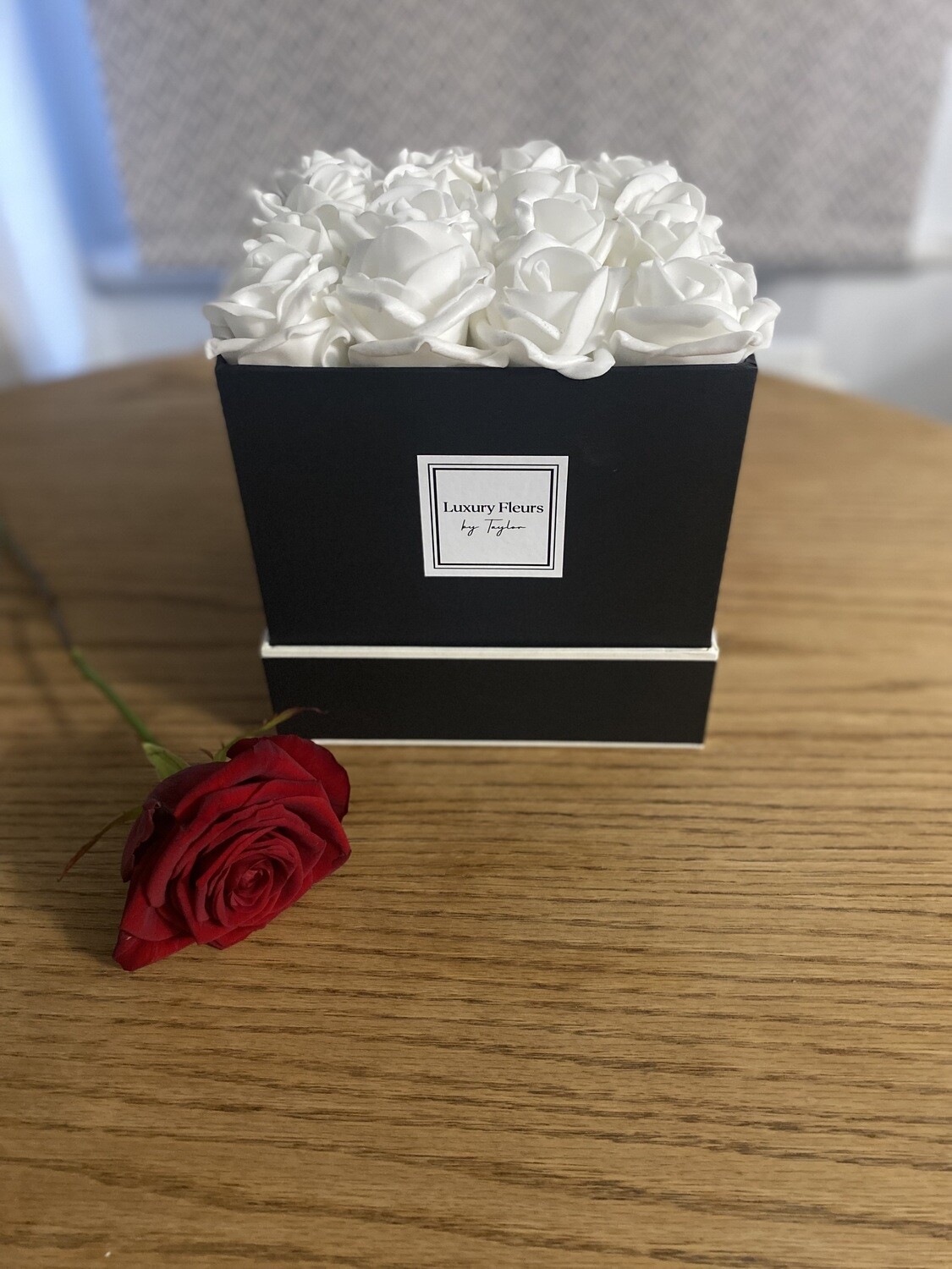 Medium Black artificial flower box