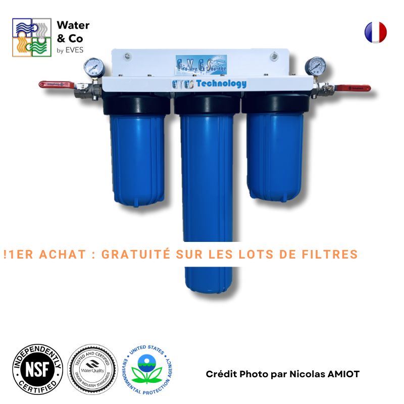 PUR&#39;O_BB3 DÉBIT 150M3 TRIPLE PORTE-FILTRE BIG BLUE VTE BTOC BTOB