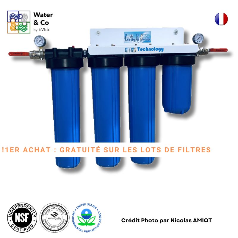 PUR&#39;O_BB5 DÉBIT 170M3 QUADRUPLE PORTE-FILTRE BIG BLUE VTE BTOC BTOB BTOG