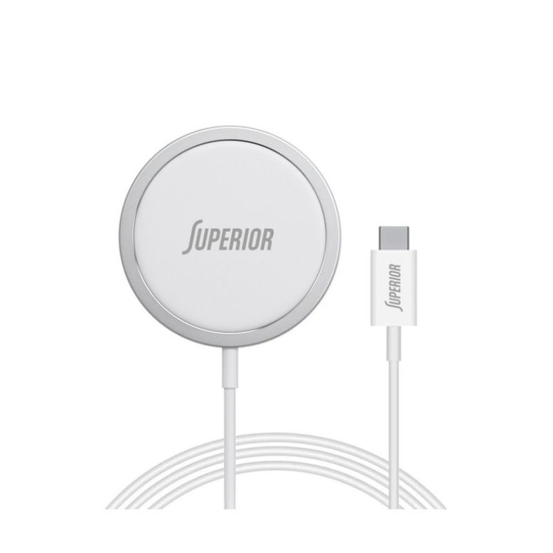 Bežični punjač Magsafe Superior  15W sa Type C kablom beli