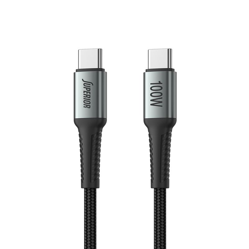 USB-C data kabl Superior 100W 5A Type-C na Type-C 2m sivi