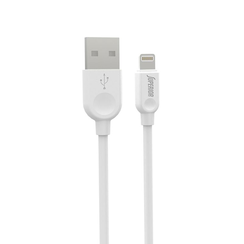 USB-A data kabl Superior 2.4A Lightning 2m beli