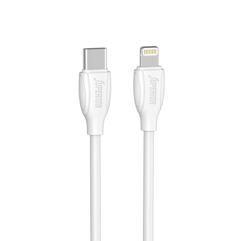 USB-C data kabl Superior 20W 3A Type C na Lightning 1m beli