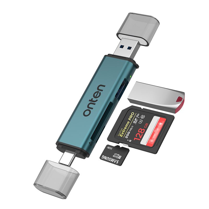 Adapter USB Flash 2.0 citac kartica 3u2 USB-A + USB Type-C na SD + TF 2.0 + USB-A 2.0  Onten