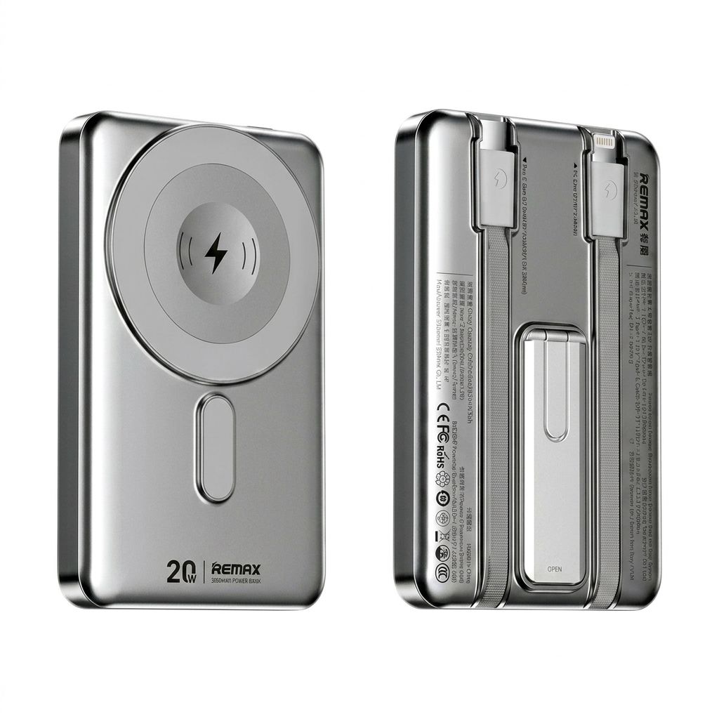 Power Bank Magsafe REMAX  15W / PD20W 10000mAh srebrni