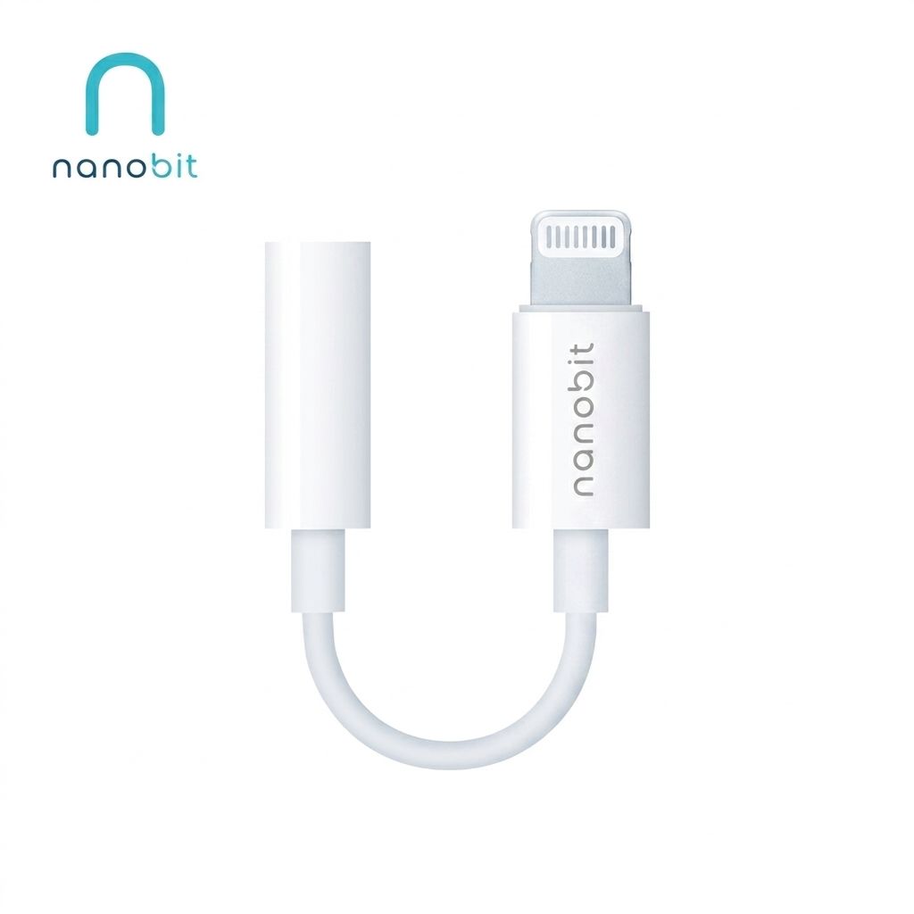 Adapter za slušalice Nanobit Lightning na 3.5 mm beli