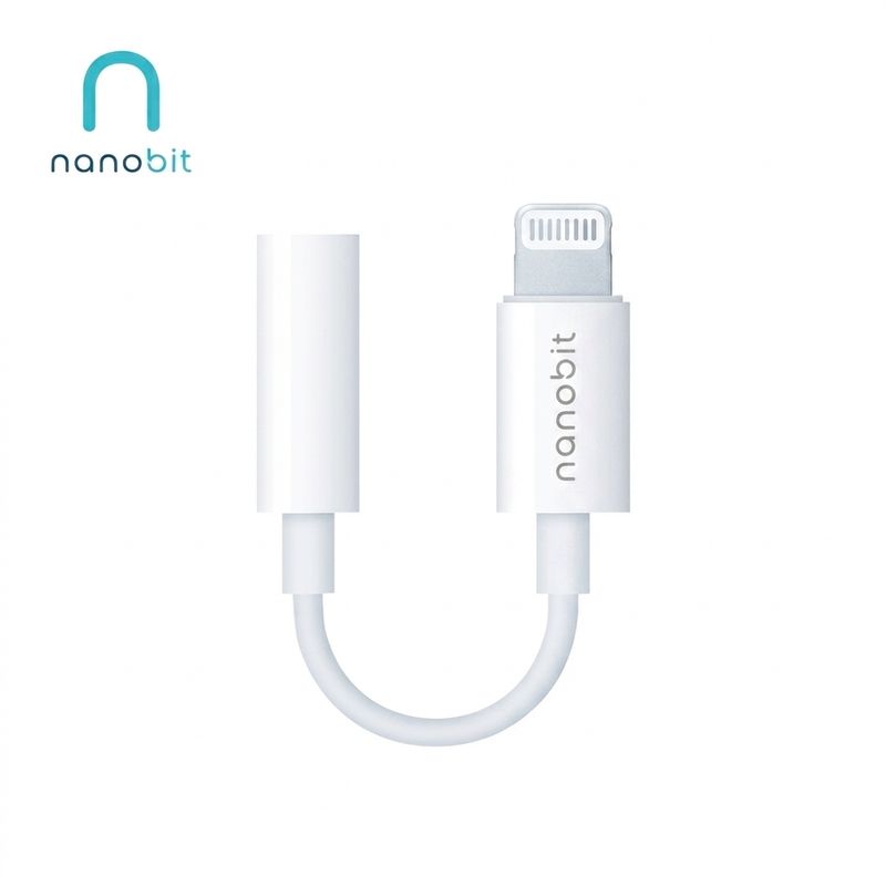 Adapter za slušalice Nanobit Lightning na 3.5 mm beli