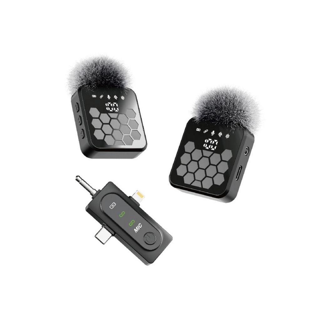Bežični mikrofon Moxom Type-C lightning 3.5mm crni
