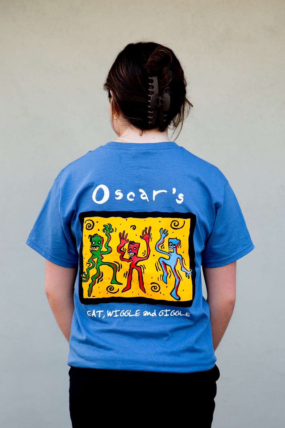 Eat, Wiggle and Giggle T-Shirt, Size: Medium, Color: Blue