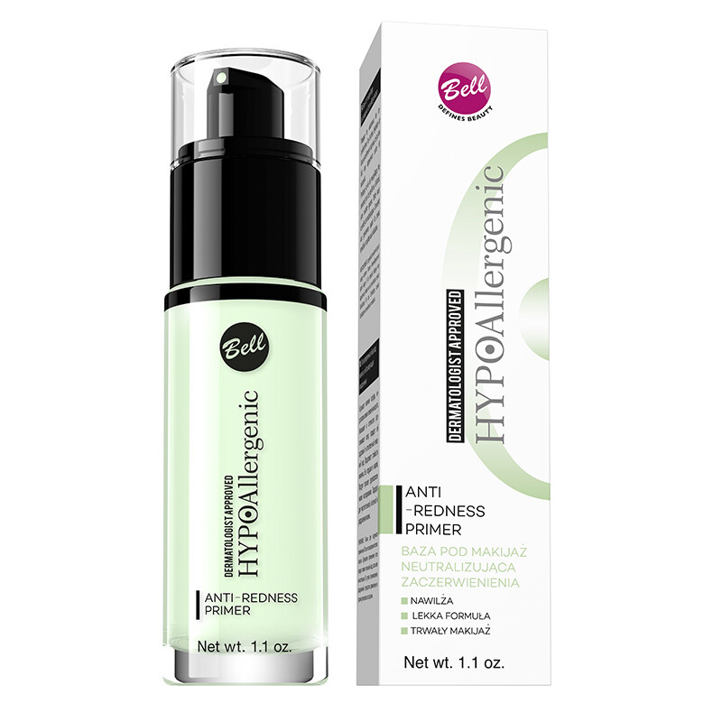 Makiažo pagrindas, neutralizuojantis paraudimus Bell Hypoallergenic Anti-Redness Primer, 30g