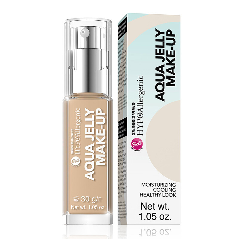 Drėkinantis-matuojantis gelinis makiažo pagrindas Bell Hypoallerdenic Aqua Jelly make-up, 30g