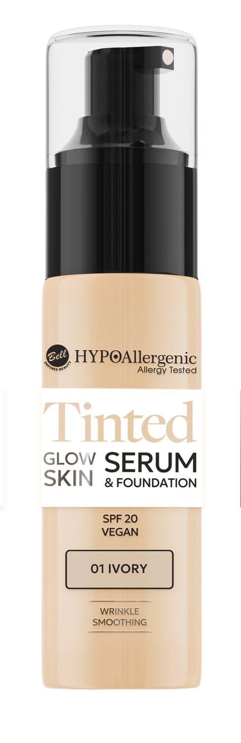 Hipoalerginis makiažo pagrindas-serumas  Glow Skin Tinted&amp;Foundation Bell SPF20 , 24g