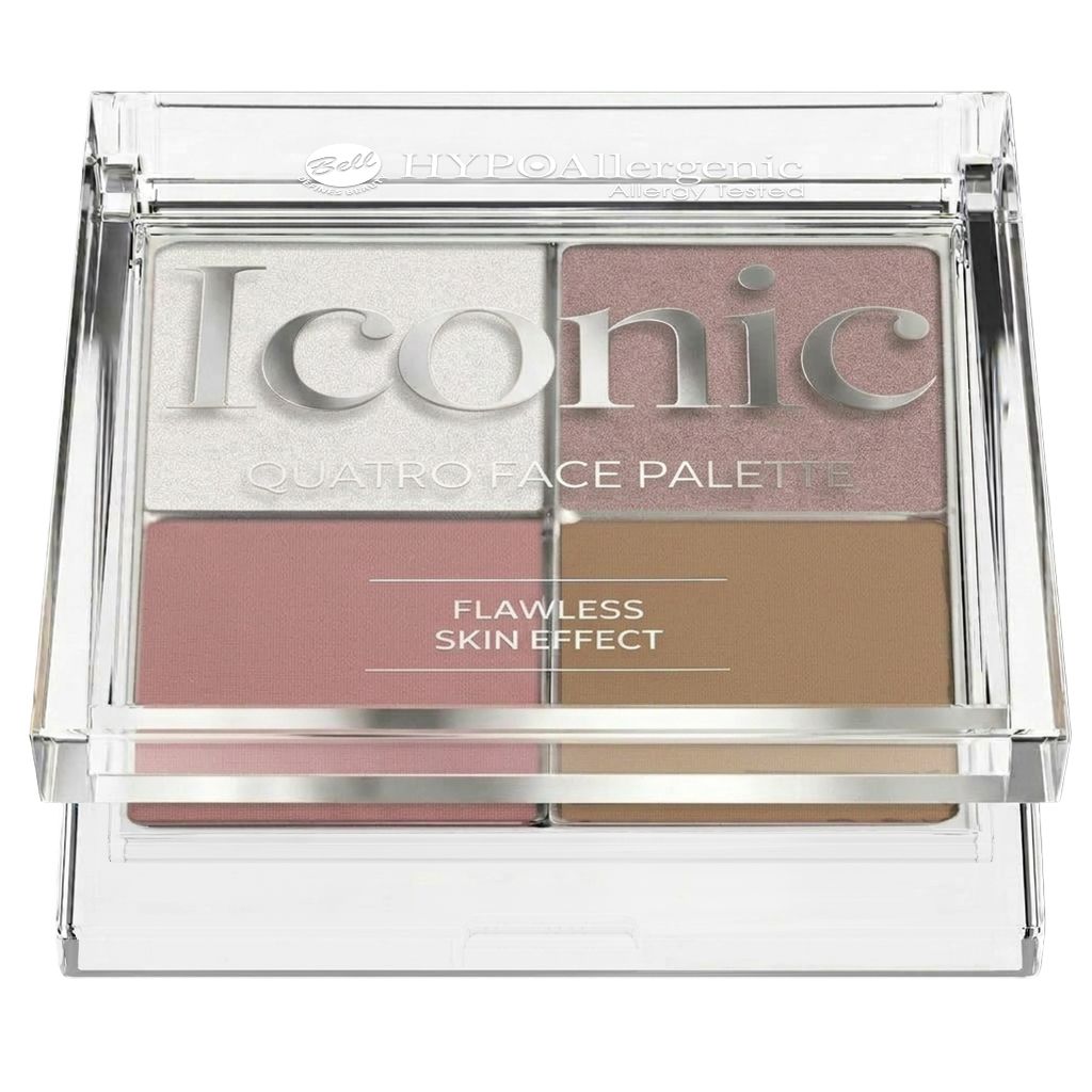 HYPOALLERGENIC ICONIC QUATTRO FACE PALETTE Veido makiažo paletė, 01 Sweet Dessert