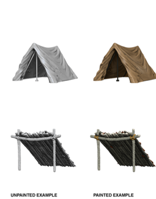 WizKids Deep Cuts Unpainted Miniatures: Tent & Lean-To