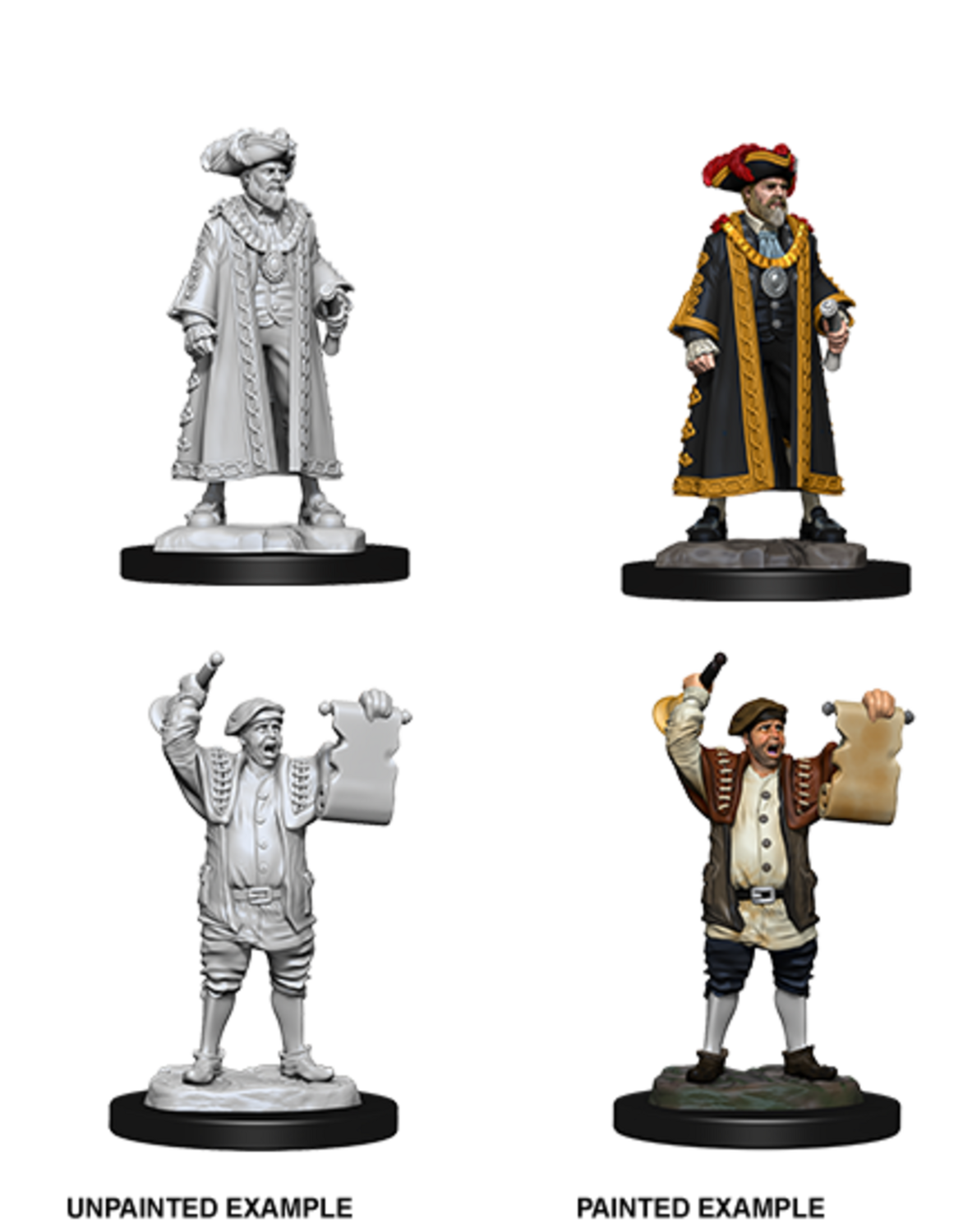 WizKids Deep Cuts Unpainted Miniatures: Mayor &amp; Town Crier