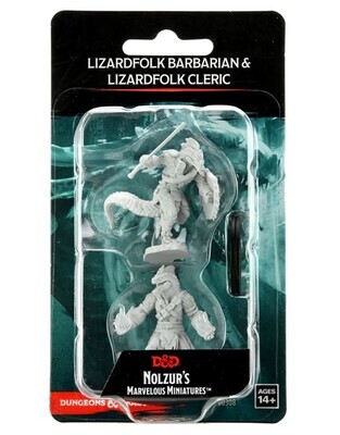 Dungeons & Dragons Nolzur`s Marvelous Unpainted Miniatures: Lizardfolk Barbarian & Lizardfolk Cleric