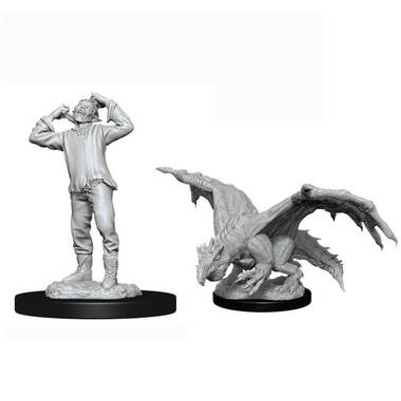Dungeons & Dragons Nolzur`s Marvelous Unpainted Miniatures: Green Dragon Wyrmling & Afflicted Elf