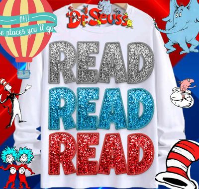 Dr. Seuss Glitter Effect T's