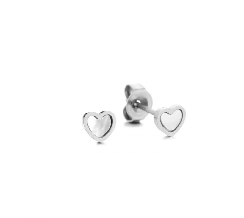 Heart Pearl Stud Silver