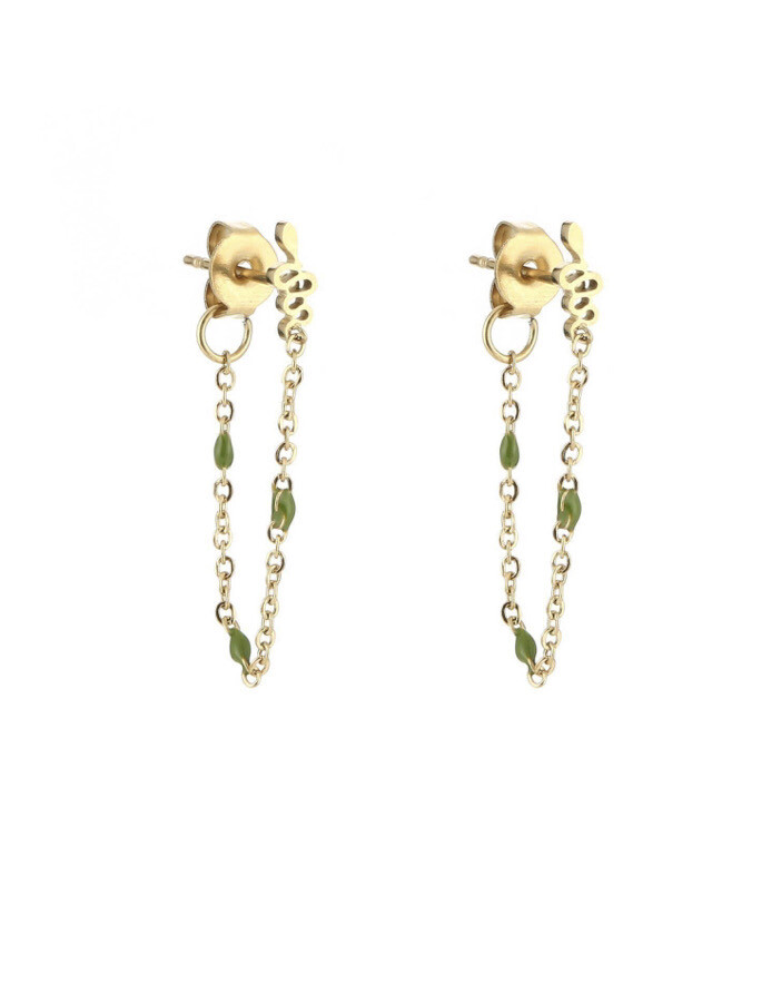 Snake Stud Green Dot
