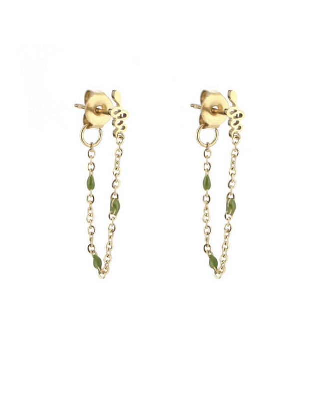 Snake Stud Green Dot