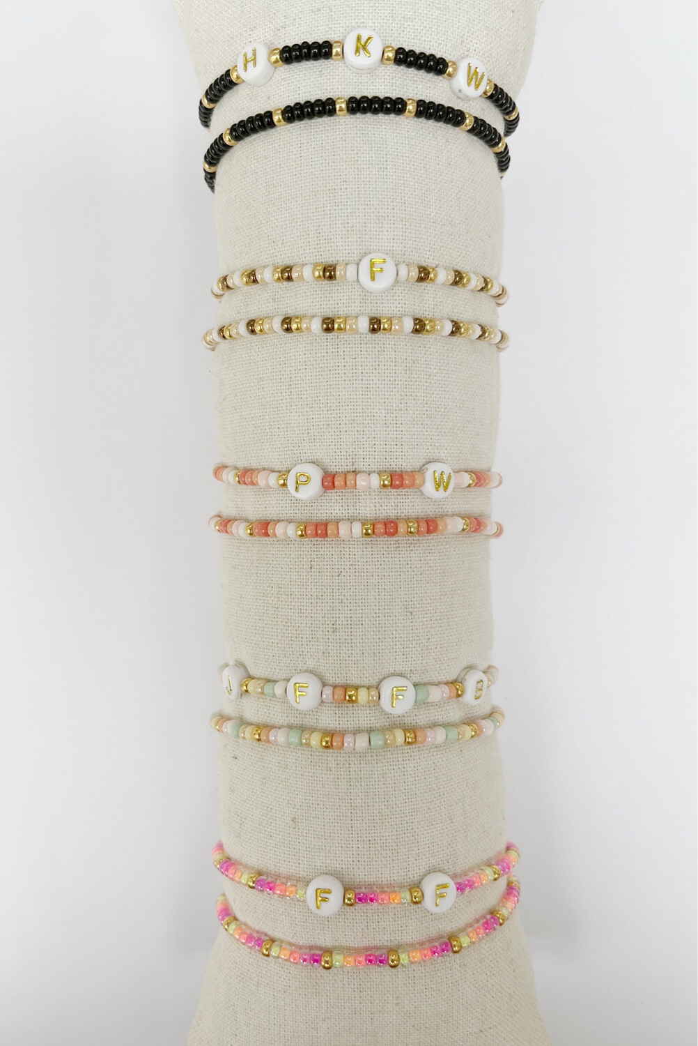 Initiaal Beads Bracelet Set van 2