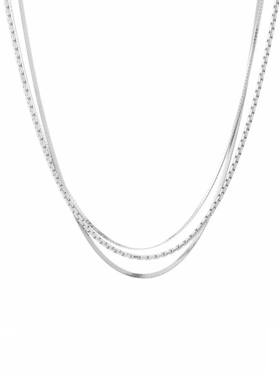 Driedubbele Halsketting Silver